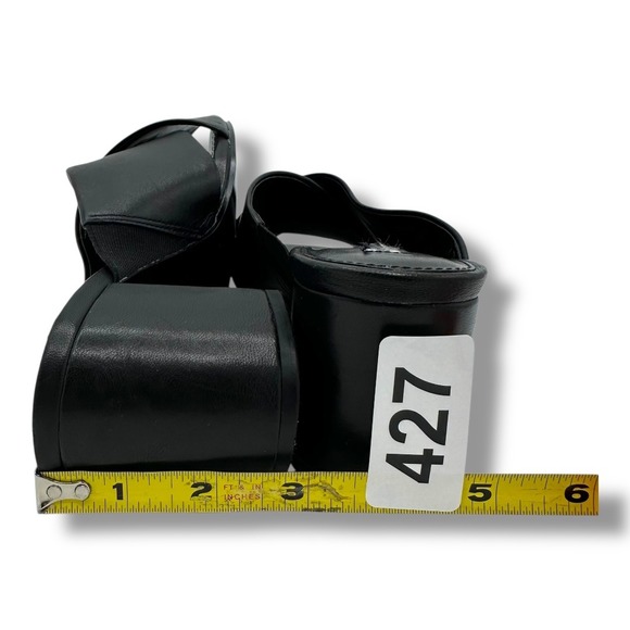 Charles David Black Leather Criss Cross Block Heel Mules Women's Size 7.5 - Picture 12 of 12